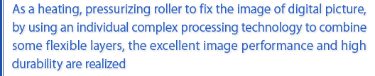 As a heating, pressurizing roller to fix the image of digital picture, by using an individual complex processing technology to combine some flexible layers,the excellent image performance and high durability are realized